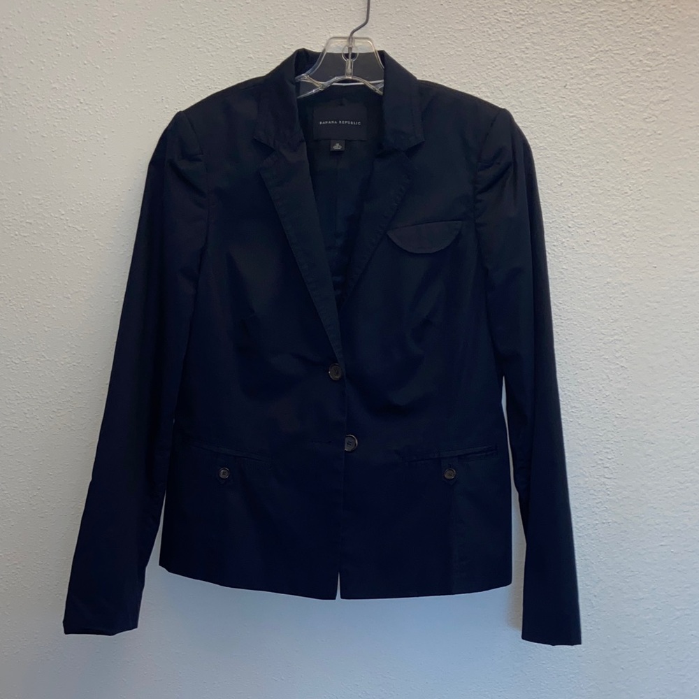 Banana Republic Dark Navy Tailored Blazer Jacket